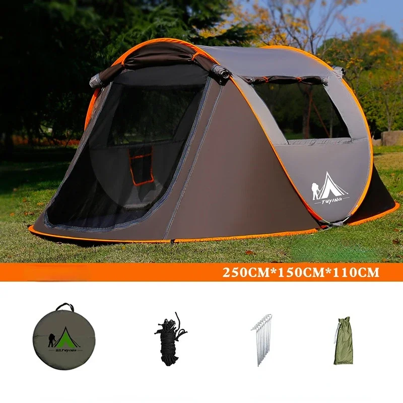 Imagem -06 - Barraca Pop up Automática para Camping ao ar Livre Toldo Familiar à Prova de Chuva Portátil Pegola de Praia Carro Autônomo Bbq Relief Tarp 34 Pessoas