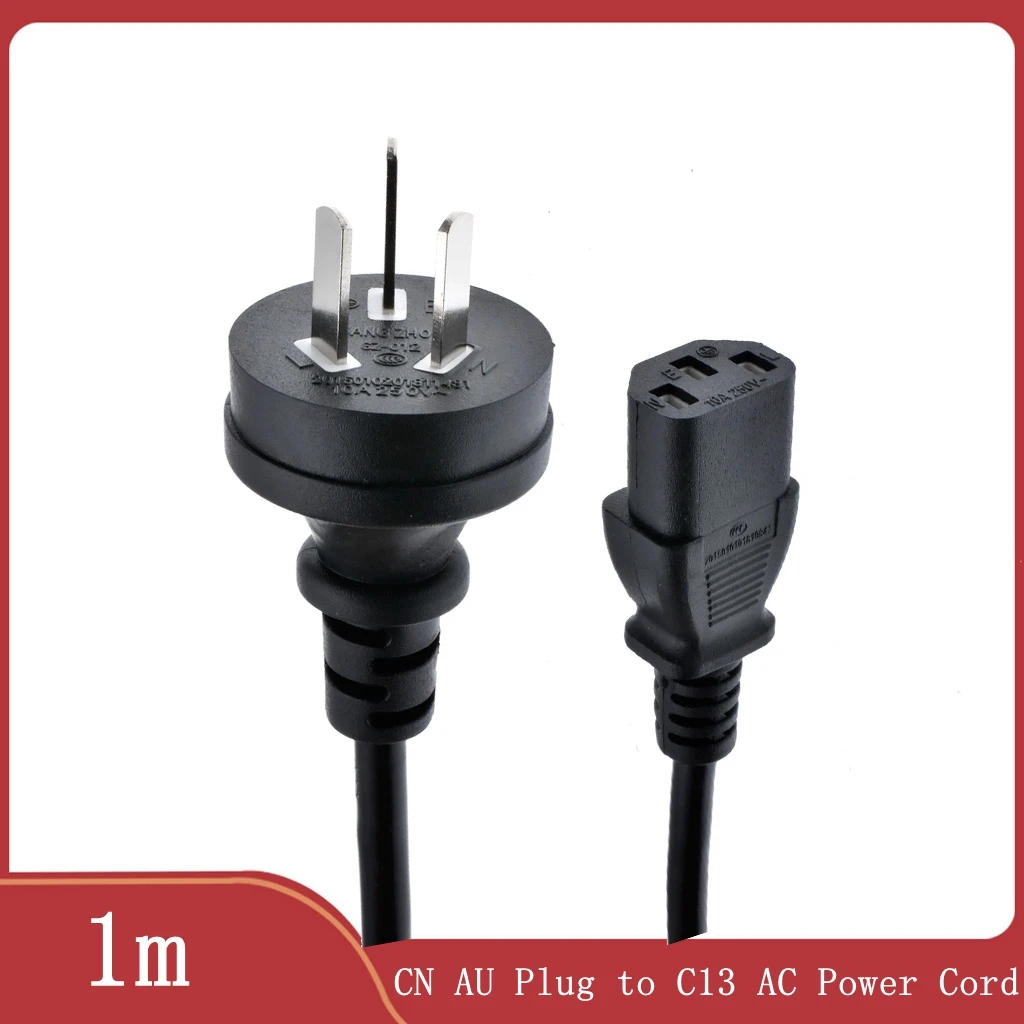 AU Plug 3 Prong AC Power Cord IEC 320 C13 Power Supply Wire Extension Cord for PC Computer Monitor TV Speaker Printer