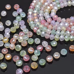 New AB Color Crack Bead 8mm 50pcs Rondelle Crystal Glass Beads Faceted Loose Spacer Glass Beads for Jewelry Making DIY Bracelet