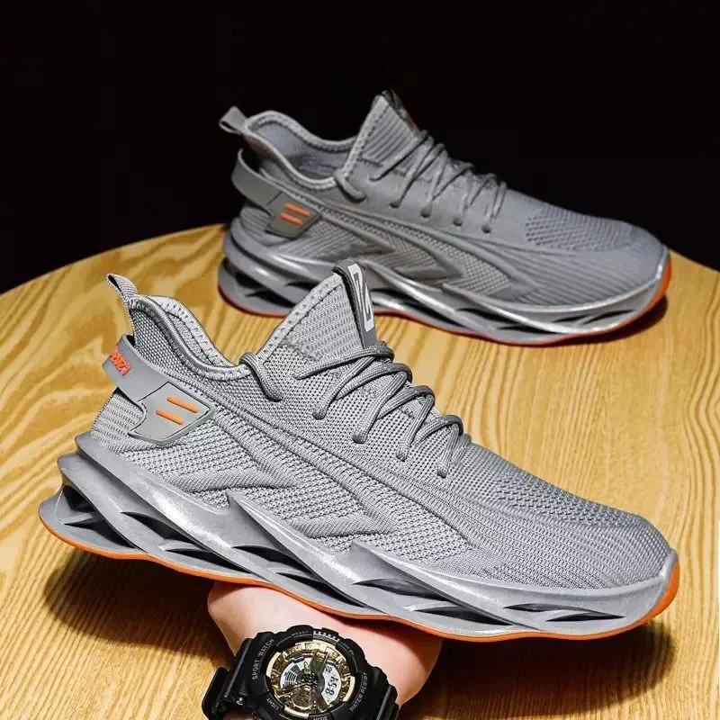 Men Sneakers Breathable Casual Shoes Fashion Outdoor Running Shoe Mesh Flying Weaving Men Shoes Non-Slip Lightweight Tennis Shoe