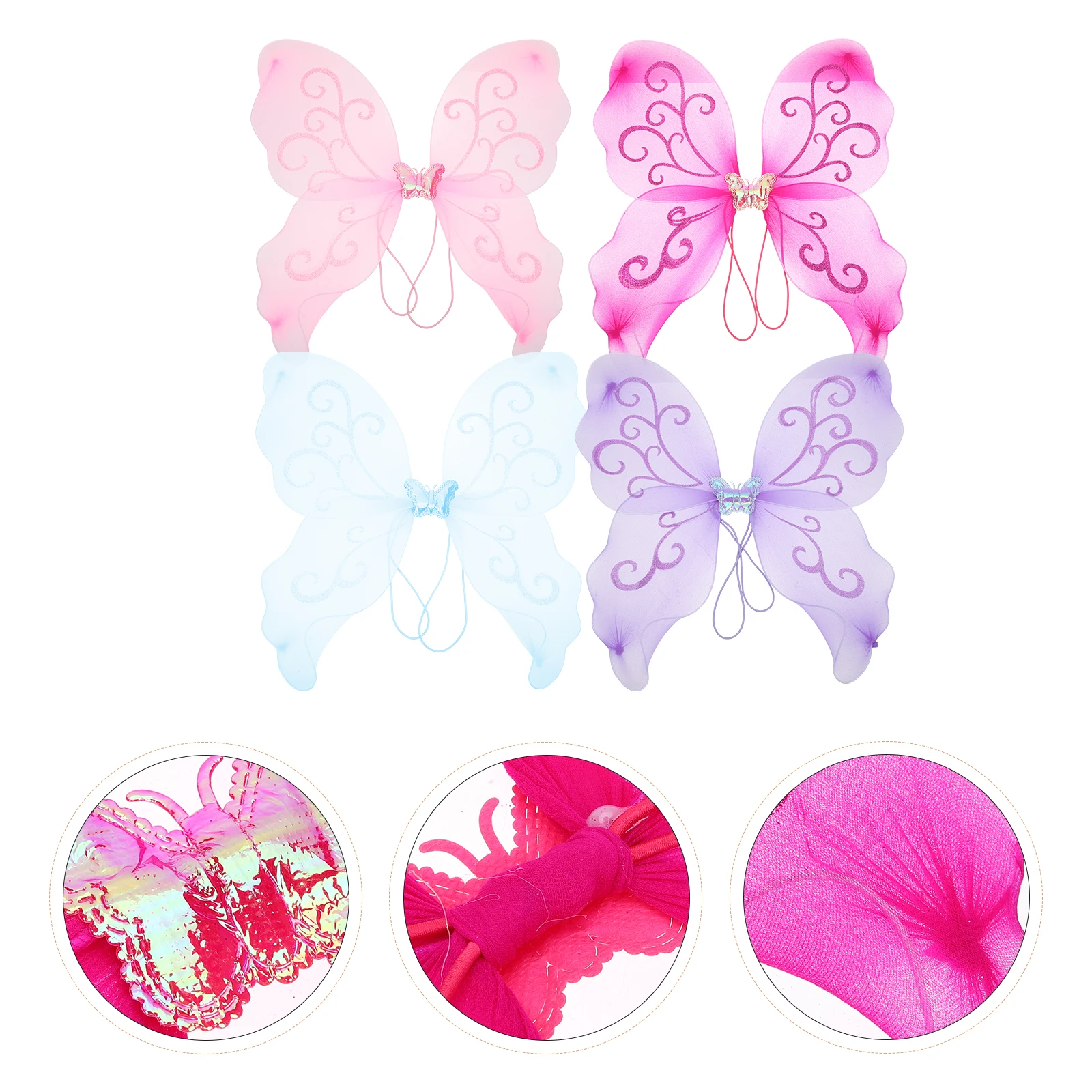 

4 Pcs Dress up Props Outfits for Butterfly Costume Wings Role Play Fancy Fairy