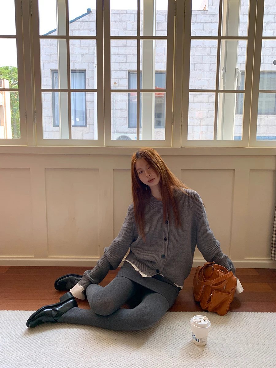 

ey Woolen A-Line Skirt Women's Autumn Winter New Sle Low Waist Polyester Fiber Casual Pure Color ort Skirt