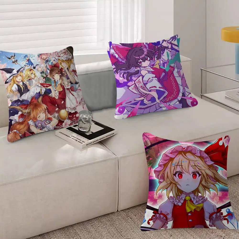 Games T-Touhou Project Mini 45*45cm Cushion Cover Pillow Cover Decor Pillowcase Home Pillowcase For Couch Pillow