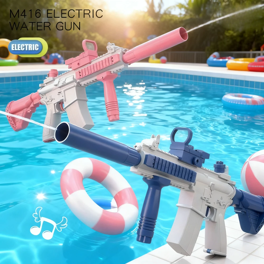 Nouveau pistolet à eau électrique M416 automatique été eau gicleur tir jouet plage en plein air amusant jouet pour enfants adultes cadeau