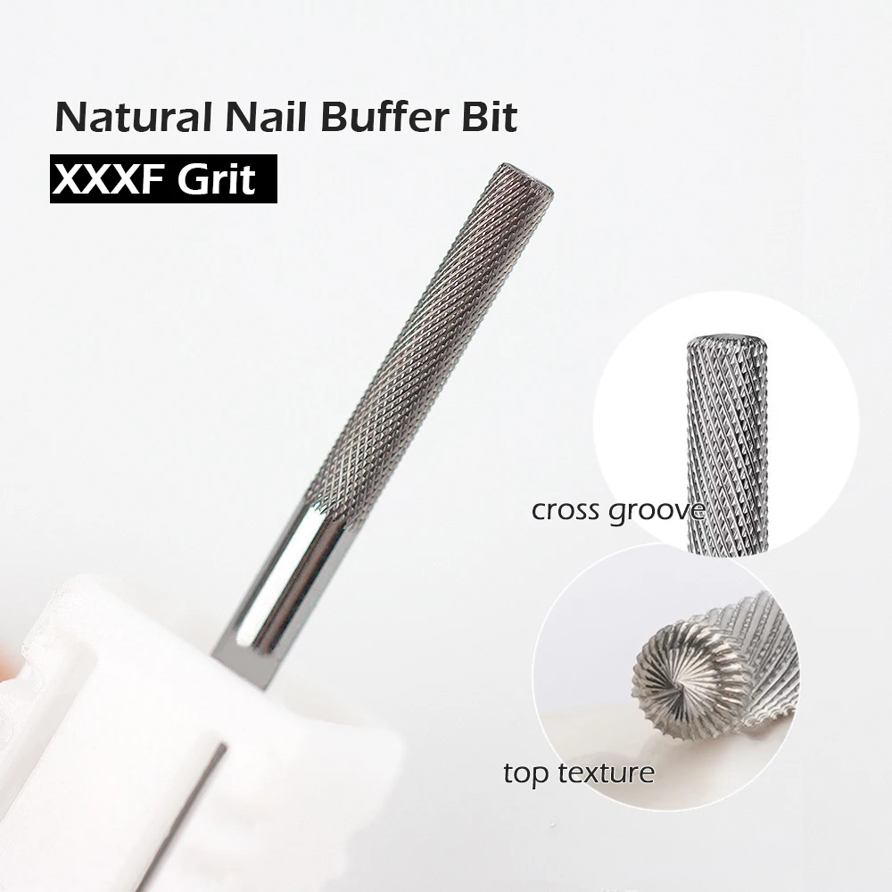 3XF Natural Nail Grinding Head Base Coat Cuticle Removal Milling Cutter For Manicure Nail Shaping Tool Electric Manicure Drill