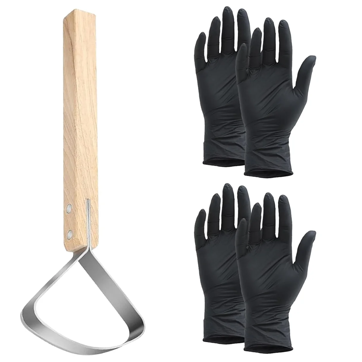 

ABXK 3Pcs Hide Scraper Fleshing Tool Fleshing Knife 11.2in Long Handle Fleshing Knife for Hides,Skinning Fur Handling Supplie