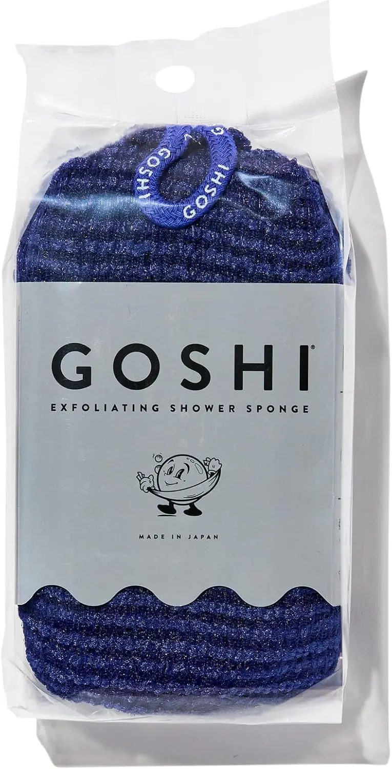 

Exfoliating Shower Sponge - Rip-Resistant, Rapid-Drying, Indigo Blue - Made in Japan
