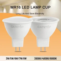 8PCS/Lot Spot Light MR16 Bulb GU5.3 Lampada AC 110V 220V 12V LED Spotlight Bombillas Replace The 40W Halogen Lamp Home Derection
