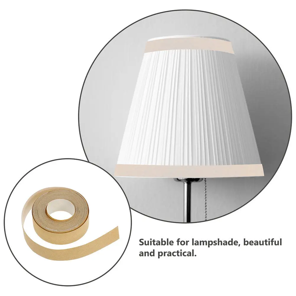 3 Rolls Lamp Shade Edging Self Adhesive Cloth Strips Khaki DIY Cloth Lampshade Edging Tape Lampshade Decorative Strip