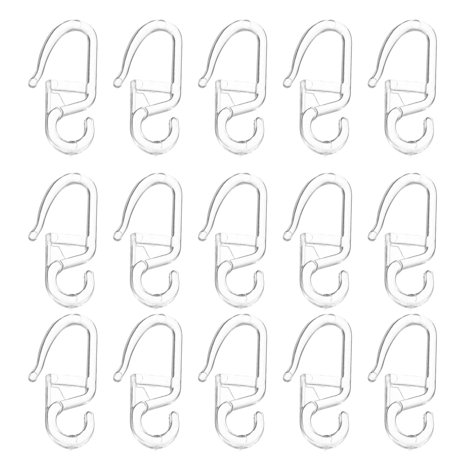 

50pcs White Sliding Curtain for Double Rod Rail Ceiling Track Vacuum Glide Bed Window Tape Hook Pole Wire