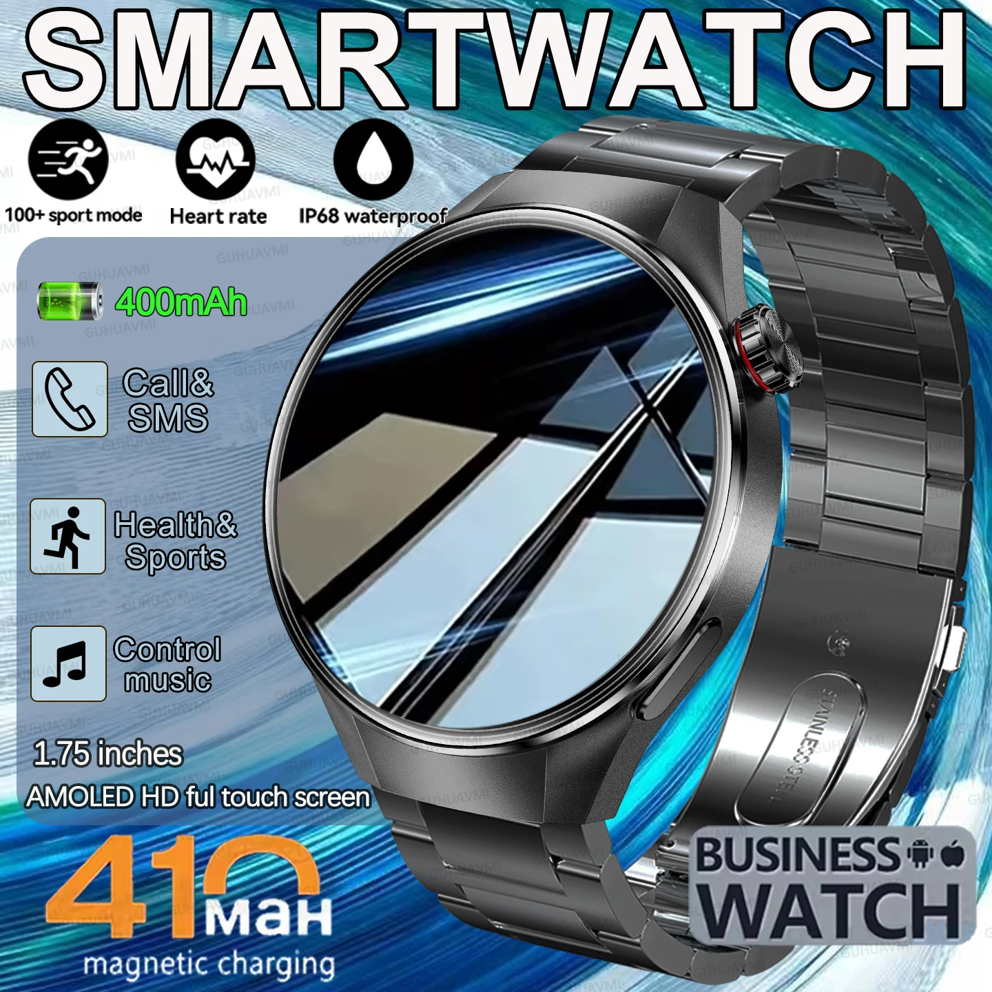 

2025 NEW Watch G5 Pro Smart Watch Men Women 1.75" HD AMOLED Screen GPS trackr Altimeter Heart Rate 100+Sports mode Smart watchs