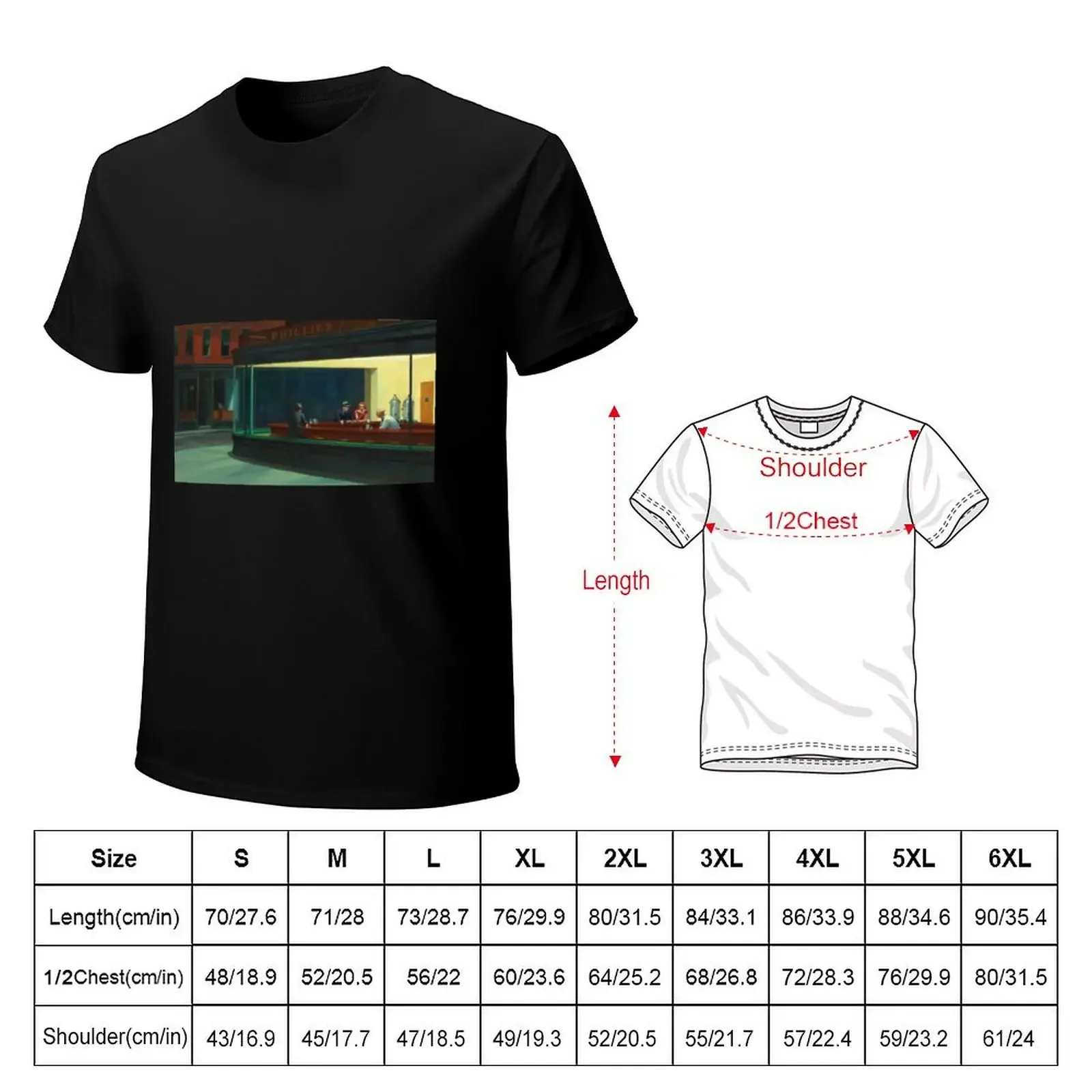 Nighthawks Edward Hopper T-Shirt animal prinfor boys for a boy anime figures mens big and tall t shirts