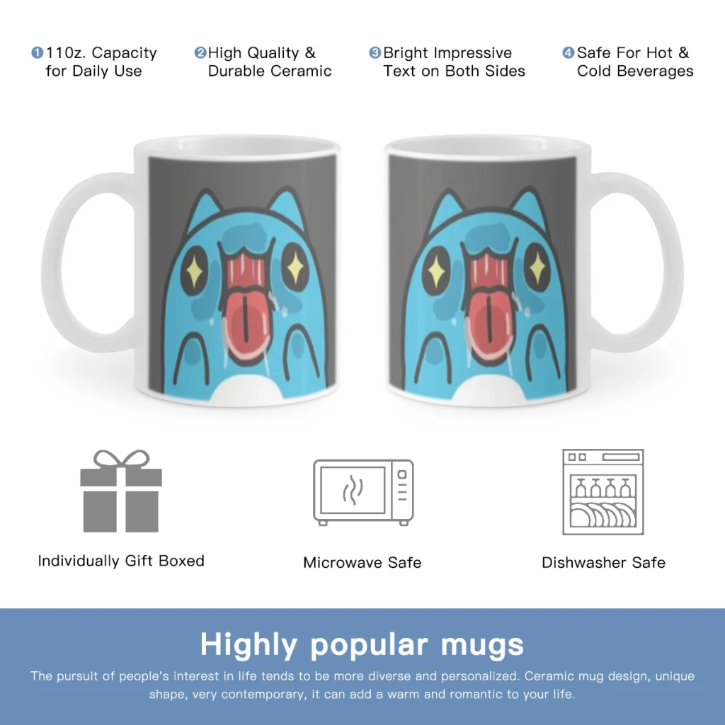 

Bugcat Capoo Cute Cartoon Free shipping Coffee Mug Tea Cup 11oz Coffee Cup Funny Birthday Gifts for Women and Men Ceramic Mug