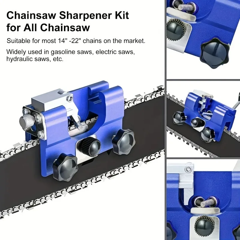 For Chain Saws Hand Cranked Chain Saw Sharpening Fixture Chain Saw Sharpening Kit, Hand Cranked Quick Sharpening Tool