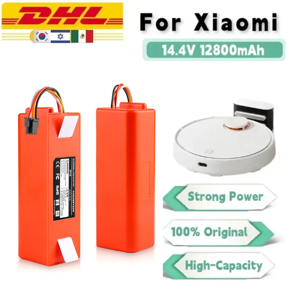 14.4V 12800mAh BRR 2P4S 5200S Robotic Vacuum Cleaner Replacement Battery for Xiaomi Roborock S60 S55 S65 S51 S50 S5 MAX S6