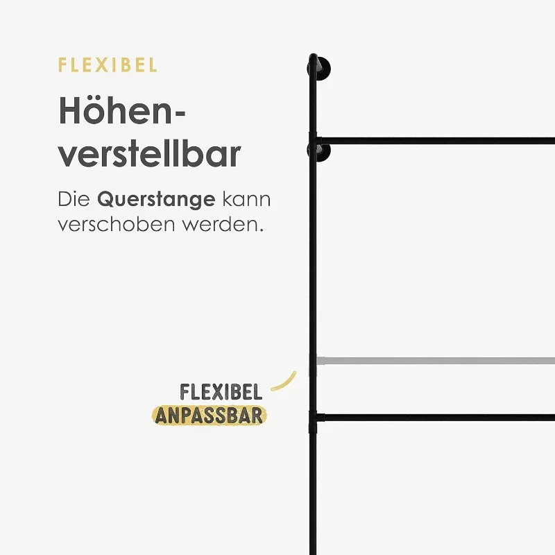 Tubo Industrial Metal Roupas Rack, parede montada roupas Racks, pendurado roupas Rack, Modern Walk in Closet