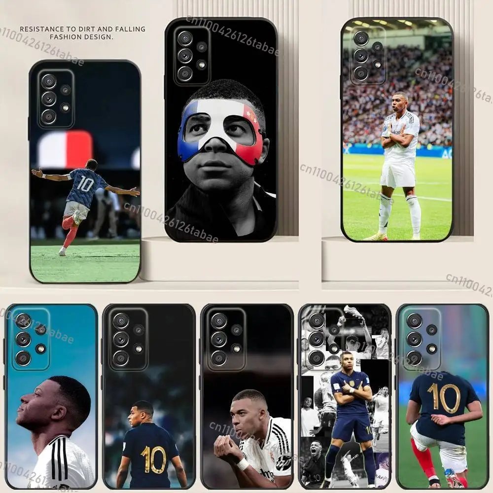 Football Phone Case For Samsung S24,21,22,23,30,Ultra,20,Plus,Note,M-MbappeS-S 10,9,Black soft silicone case