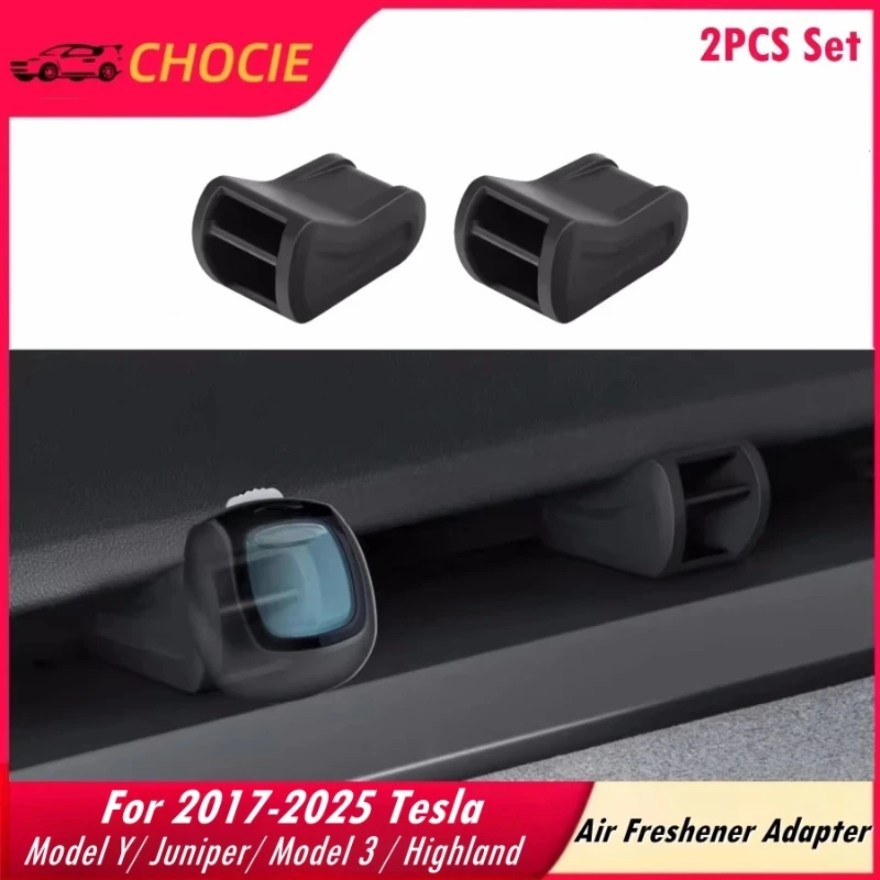 New 2PCS Air Freshener Adapters for 2017-2025 Tesla Model Y Juniper & Model 3 & 3 Highland Air Vent (Air Freshener not Included)