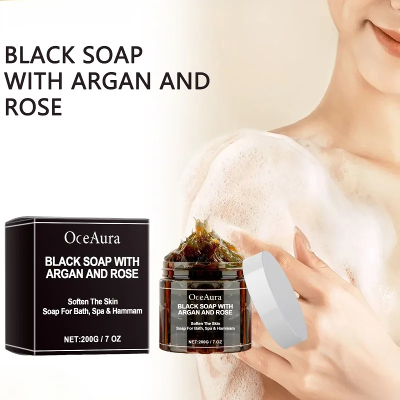 

Long-lasting Fragrance Black Soap, Deep Cleansing and Moisturizing for The Body, Deodorizing ARGAN Cleansing Soap Cream