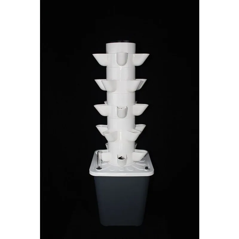Garden Balcony Vertical Hydroponics Tower with Timer Holes Hydroponic System Vegetable Planter Soilless Culture Grow Kit
