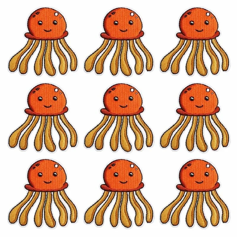 الجملة الكرتون البحر الحيوان المطرزة التصحيح الملابس الحوت قنديل البحر نجم البحر الكي الملابس الخياطة ملصق يدوي الصنع شارات #5