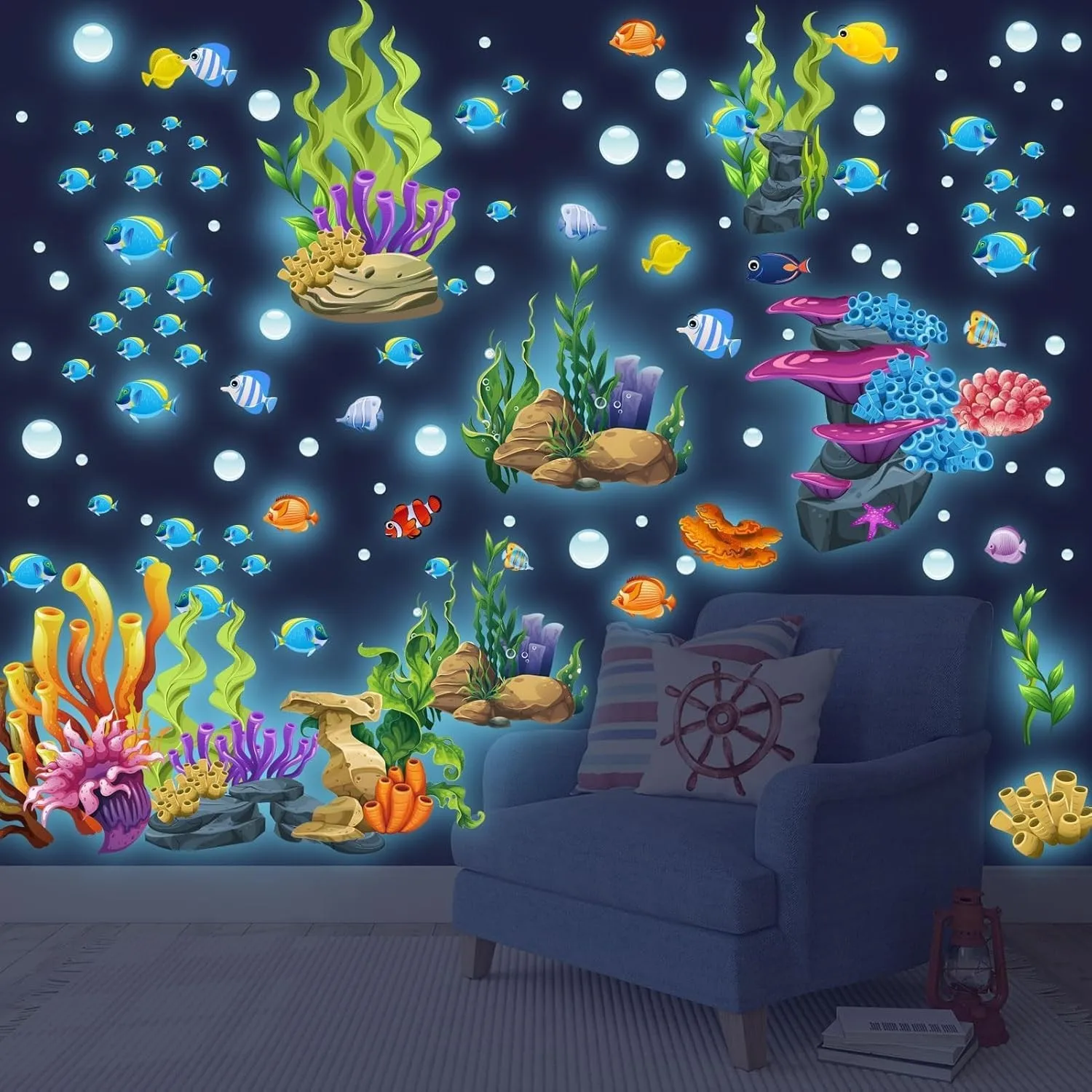 The Underwater World Luminous Stickers Glow In The Dark For Children's Room Ceiling Bedroom Ocean