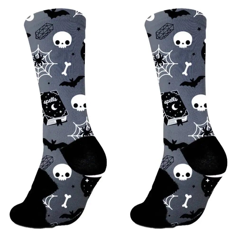 

2024, новые модные женские хлопковые носки, носки для косплея ужасов на Хэллоуин, мужские носки с тыквой для девочек, подарок