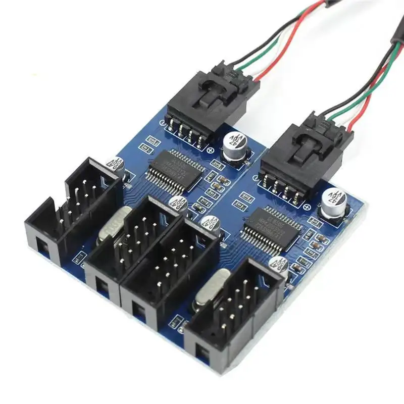 Motherboard 9Pin USB Splitter 1 to 4 Way Adapter Female Header Multiplier for Extended USB Device Access Home Office