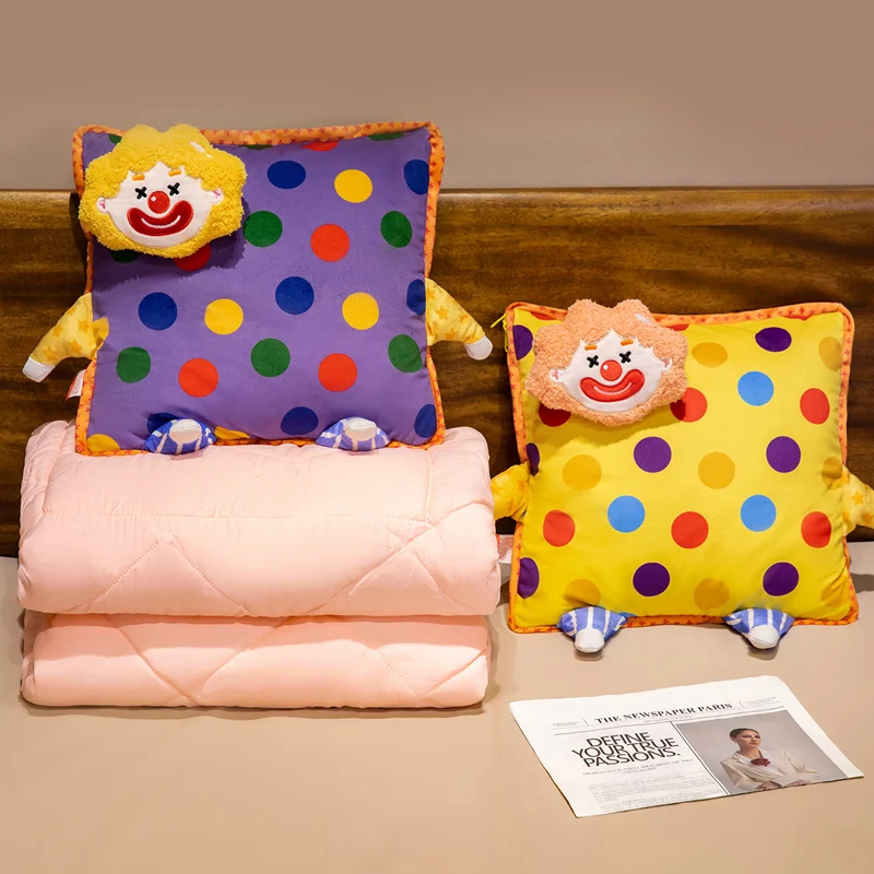 

Clown Plush Pillow Blanket Toy Cartoon Doll Home Decor Creative Xmas Gift Creative Stuffed Toy Bed Sofa Soft Cushion