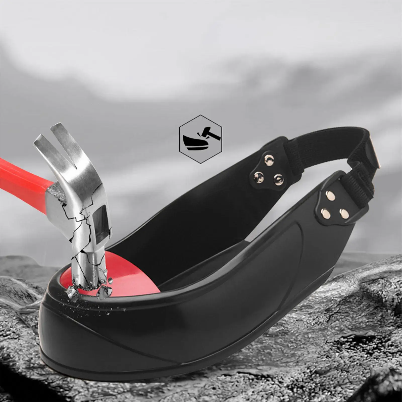 Steel Toe Cap Shoe Covers for Adults Anti Slip Rubber Sole Anti Smash Toe Protection for Workplace Visitors Multipurpose