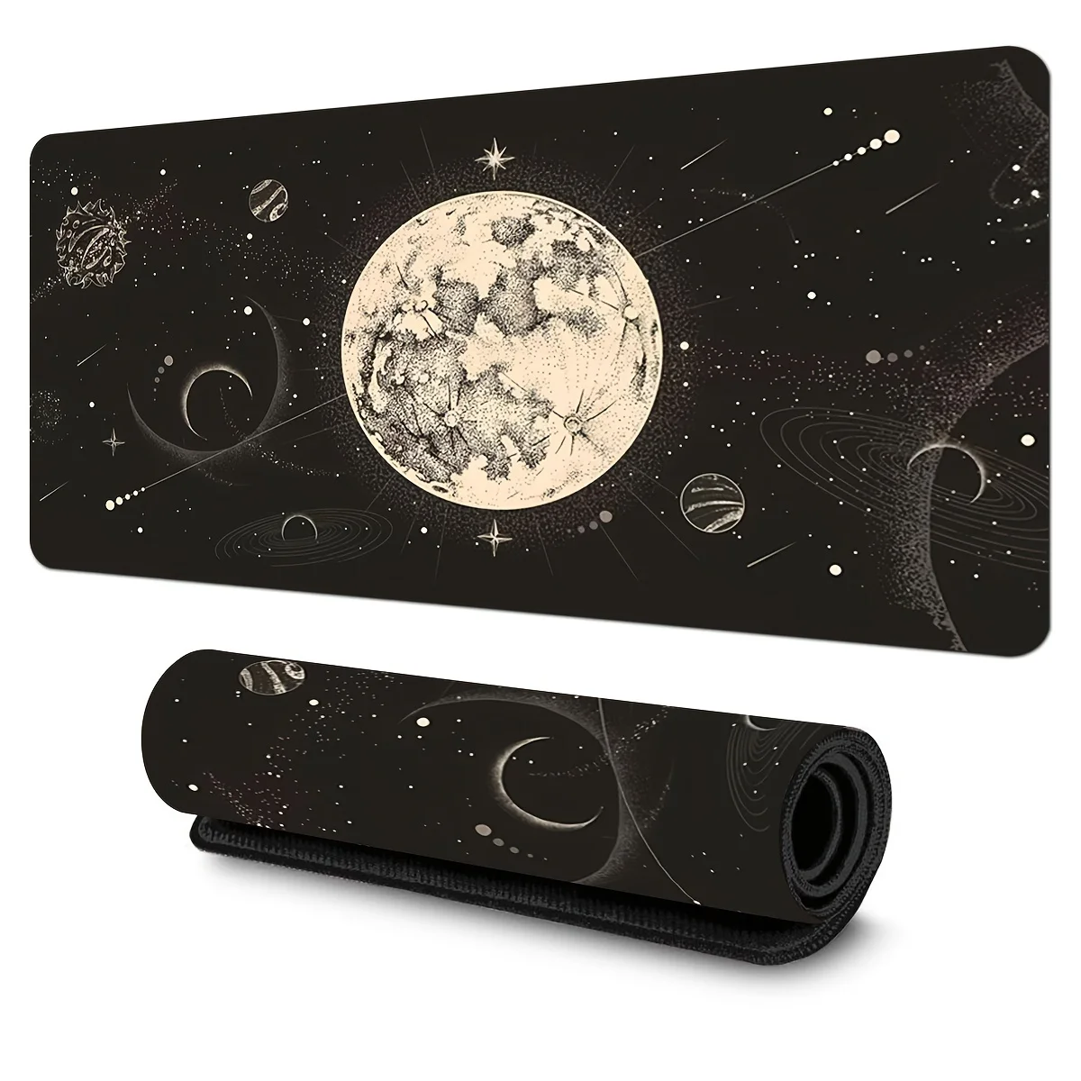 

Moon & Stars Themed Mouse Pad Large Rubber Anti-slip PC Desk Accessories Mousepad for Offices and Gamer Keyboard Mats Decor Mat