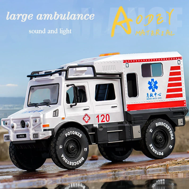 Oversized Ambulance Toy Child Inertial Car Model Light Music City Rescue Off-road Vehicle Boy Educational Gift