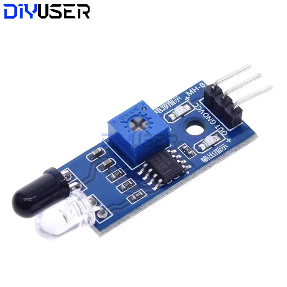 IR-Hindernissensor-Modul 3-Pin Einstellbar 2-40cm Erfassungsbereich 3,3V-5V für Roboter Smart Car Raspberry Pi DIY-Projekte