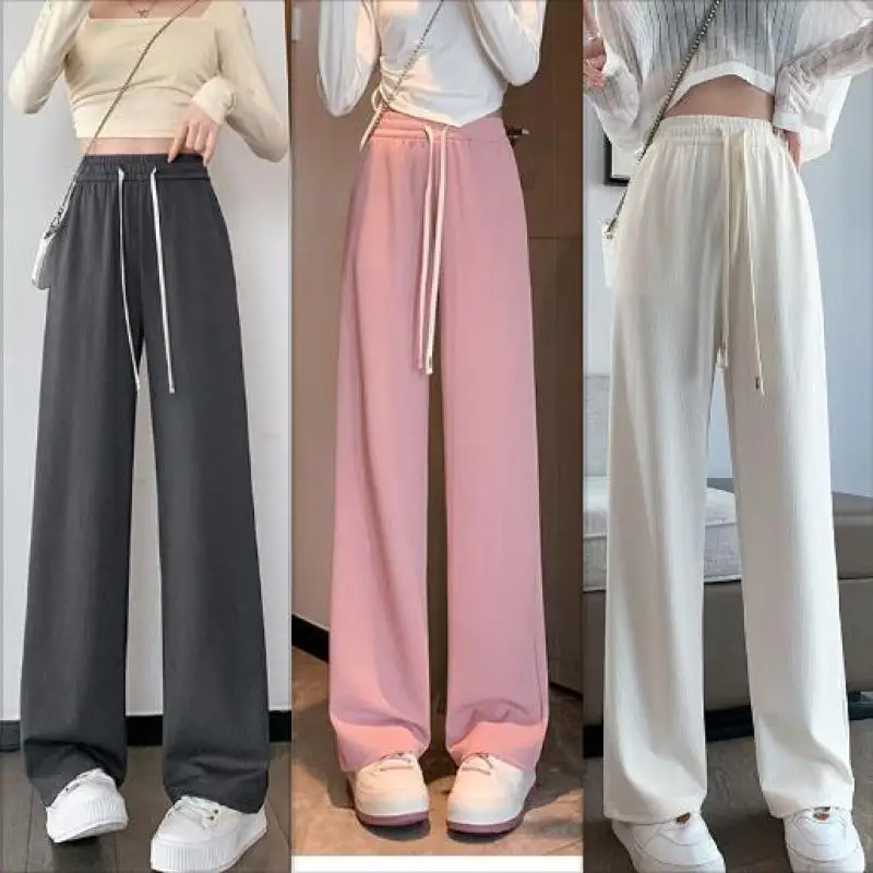 

Wide Leg Pants Women Spring Autumn Slim High Waist Loose Straight Leg Casual Pants