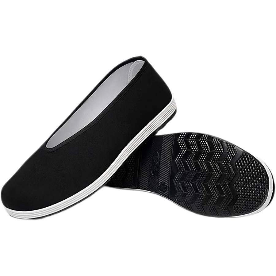 Quality Black Cotton Shoes Men's Traditional Chinese Kung Fu Cotton Cloth Wing Chun Tai-chi Martial Art Old Beijing Casual Shoes