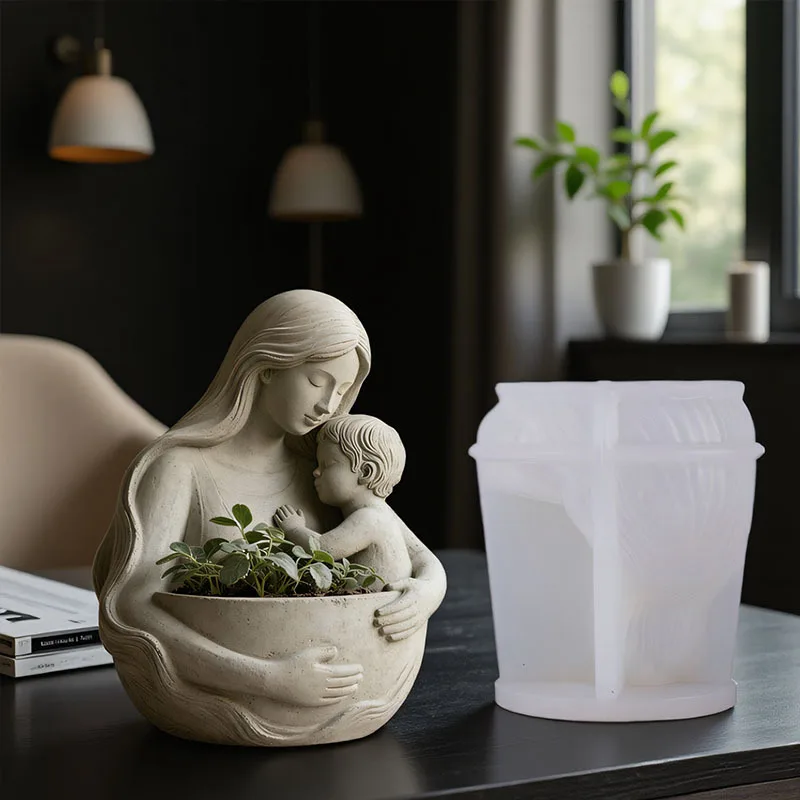 

Силиконовая форма для мамы в скандинавском стиле «Любовь матери» для мамы с дизайном «Детский дизайн» — идеальная форма для изготовления горшков ручной работы, банка для свечей