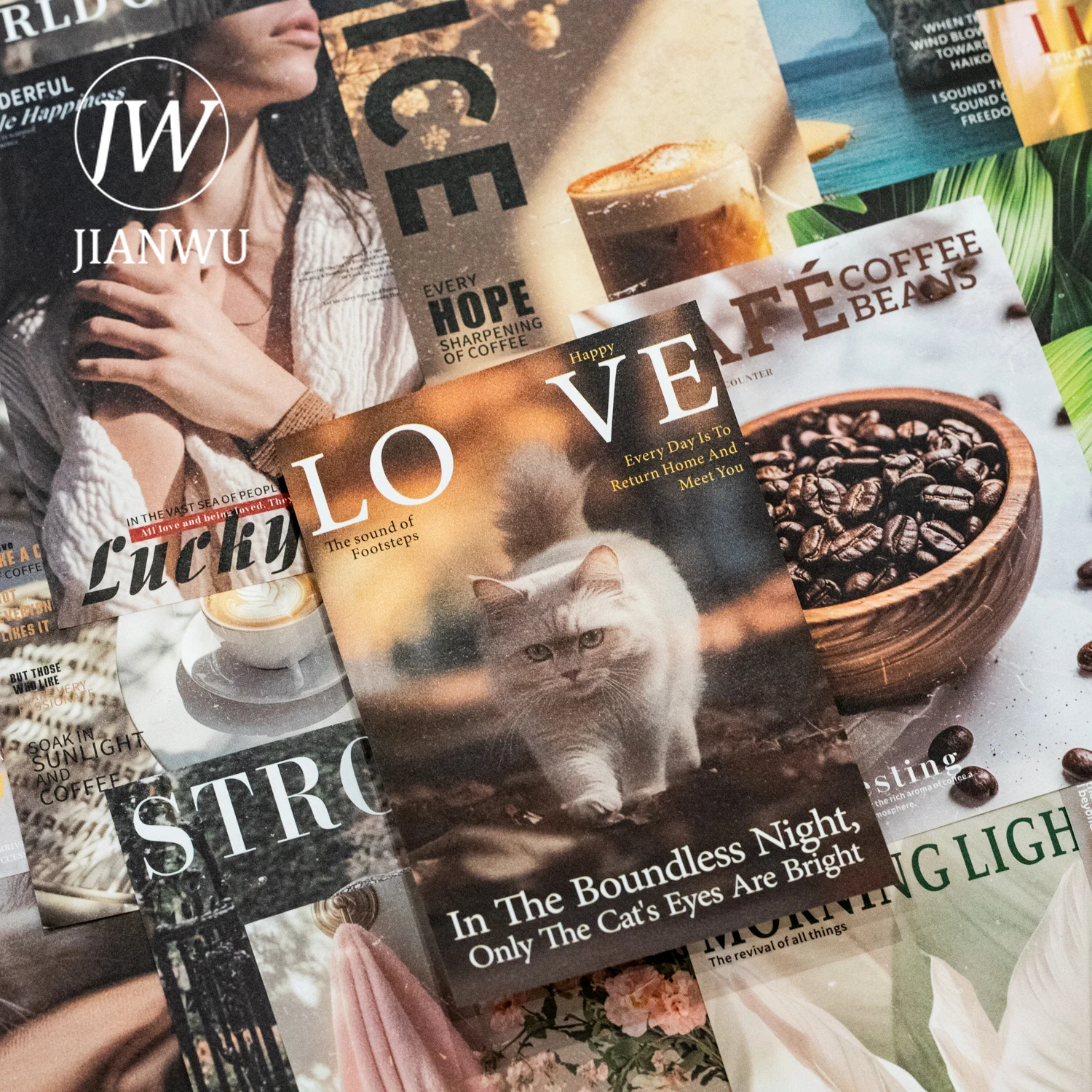 

JIANWU Magazine Collection Gallery Series Vintage Character Landscape Collage Material Paper Creative Junk Journal Stationery