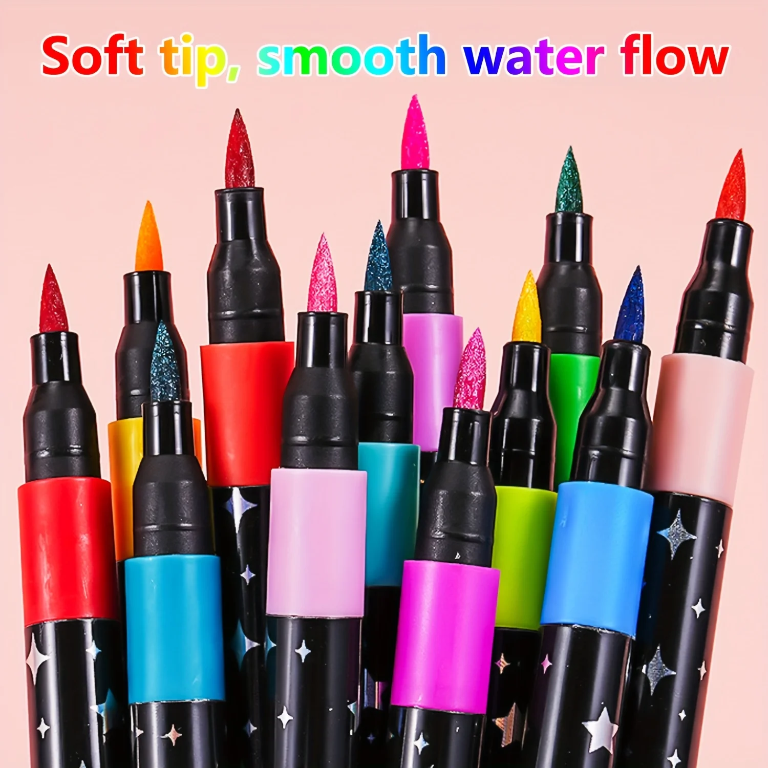 24/12色のグリッターマーカー、水性インクのグリッターペン、メタリックグリッターペン、絵画、スケッチ、工芸品、書道、落書き、グリッターアートクラフト、ジャーナリング、ギフト、ファッションアクセサリー、画材、完璧なオフィス用品、誕生日プレゼント、クリスマスプレゼント、必須のスケッチ用品に最適 |