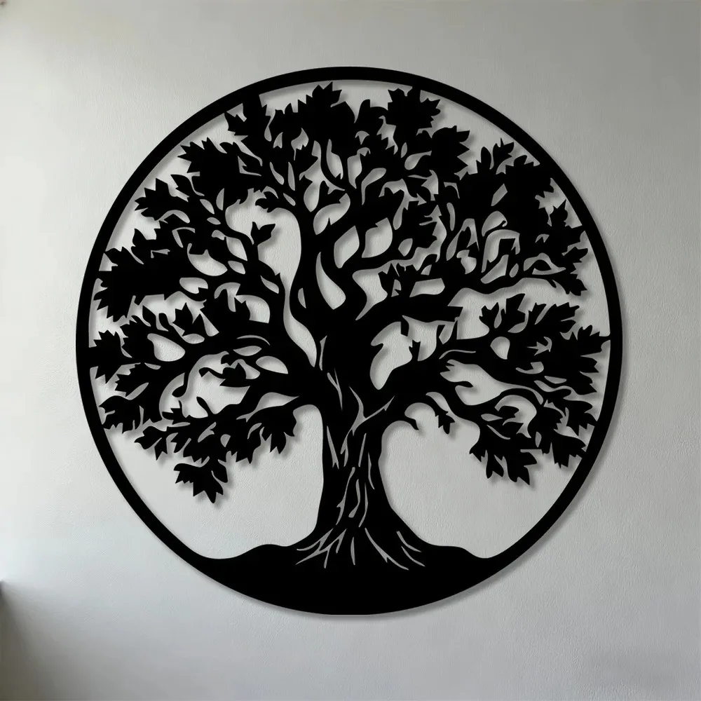 Metal Tree of Life Wall Art, 2D Metal Sculpture for Living Room Bedroom Office Garden Home Decor