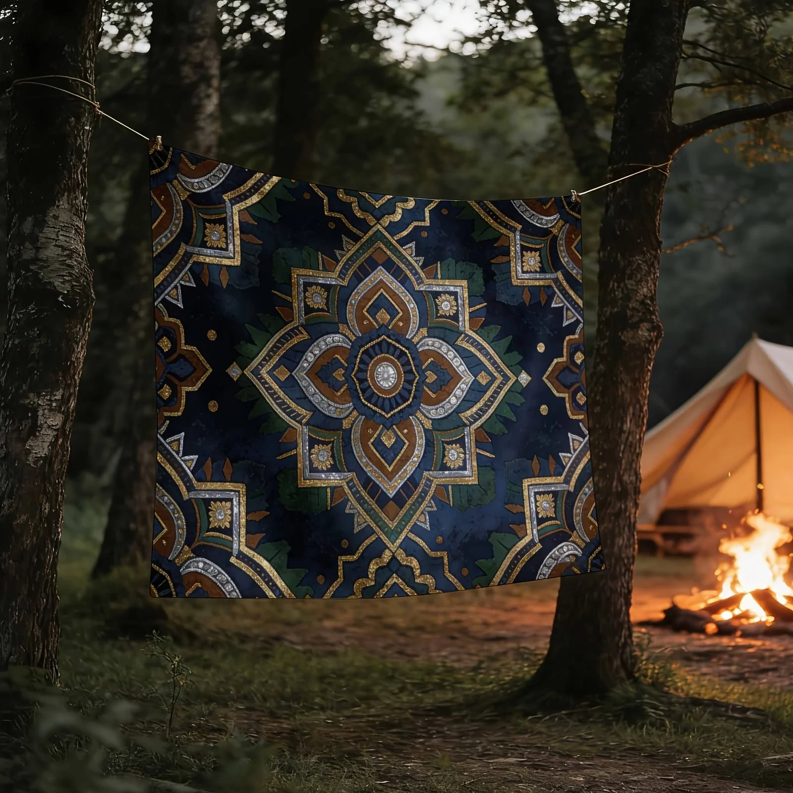 Large Geometric Mandala Tapestry Wall Hanging Polyester Art Boho Ethnic Decor Print for Living Room Bedroom Home Decoration Text