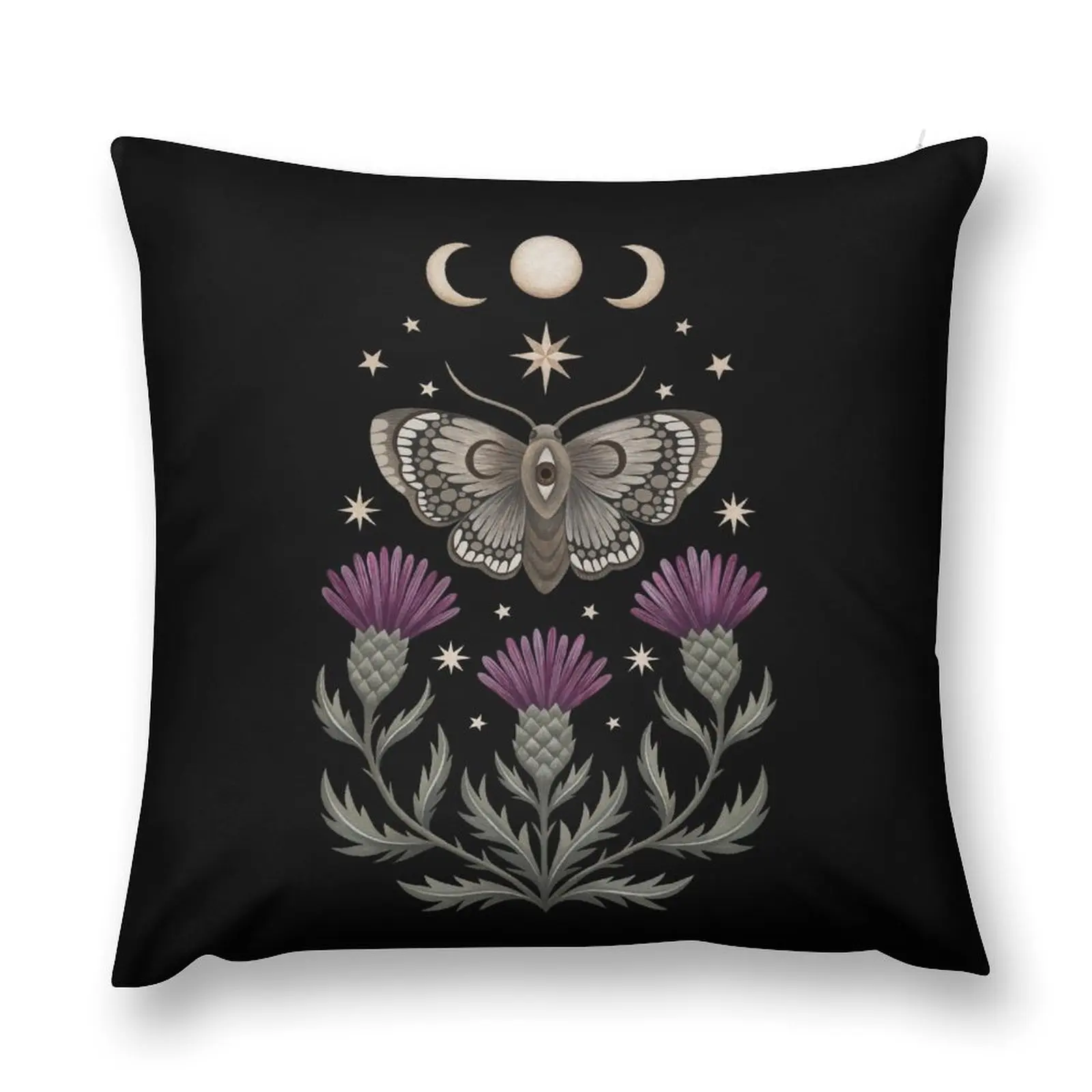 Thistle and moth Throw Pillow ornamental pillows for living room Decorative Cushions christmas ornaments 2025 pillow