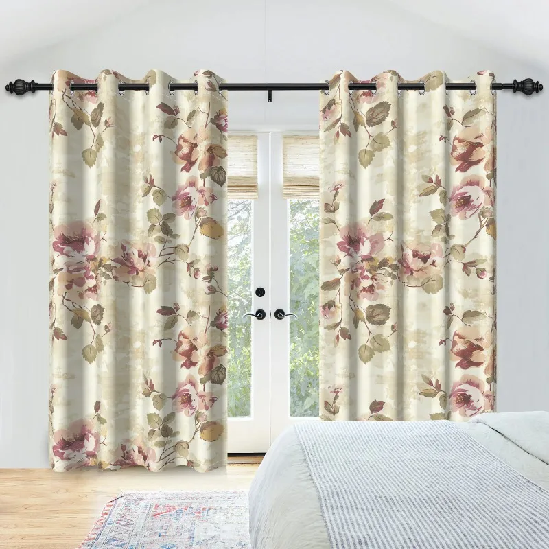 

Charming Flower Print Curtains for Bedroom Living Room Country Pastoral Blackout Drapes Soft Light Filtering Window Decor Home