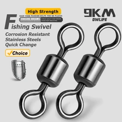 Fishing Rolling Barrel Swivel Tackle 50pcs Fishing Swivel Lure Line Connector Saltwater Freshwater Fishing Nickel Plated