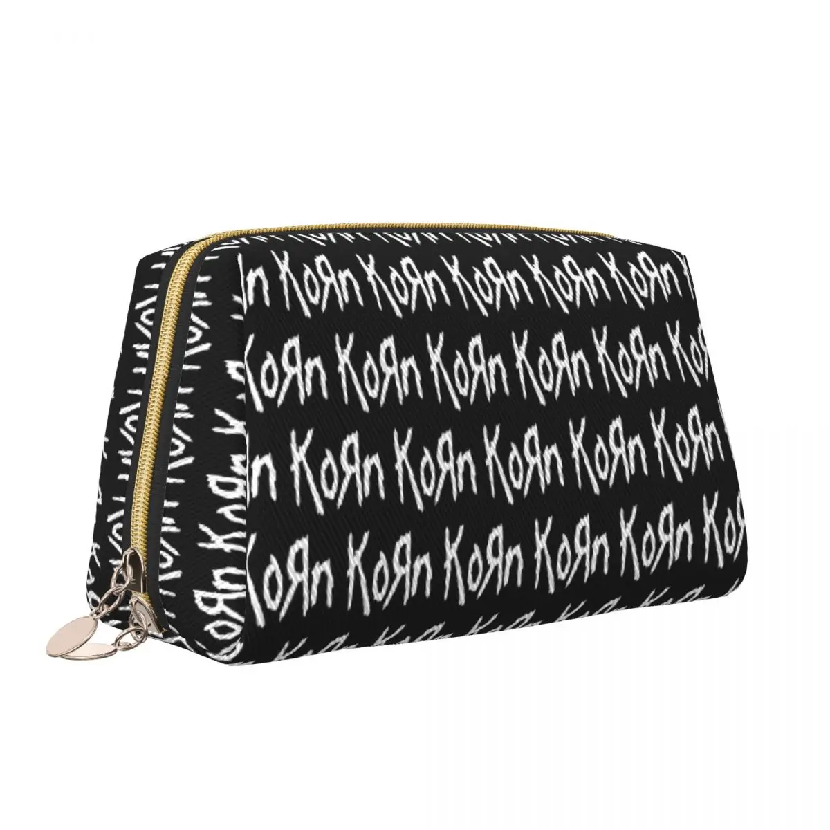 Korns Logo And Symbol Makeup Bag Women Travel Cosmetic Organizer Kawaii Rock Band Storage Toiletry Bags