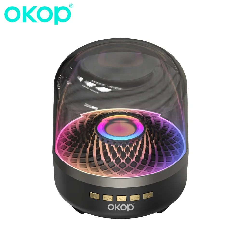 OKOP Harman Glazed صوت بلوتوث لاسلكي، مضخم صوت RGB لسطح المكتب لبطاقة المنزل، مكبر صوت متعدد الوظائف للجو، المنزل، التخييم #1