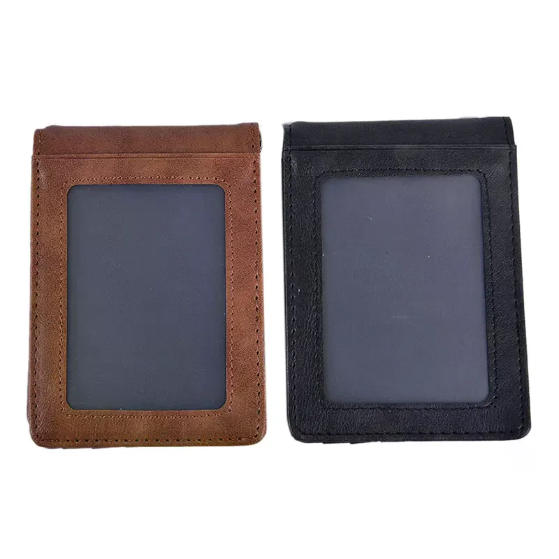 RFID Men's Leather Slim Bifold Money Clip Wallet Front Pocket Credit Card Holder