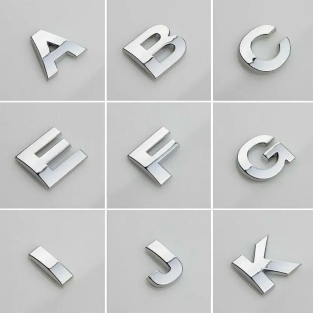 Dropshipping!! Number Letter Self-adhesive Auto Sticker Car Badge Decals Emblem Decoration