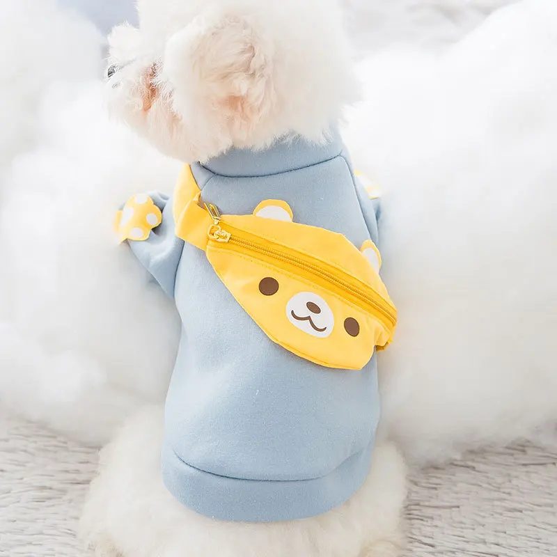 Winter Hondenkleding Leuke Cartoon Hond Warme Hoodie Chihuahua Franse Bulldog Sweatshirt Puppy Outfit Jas Hond Kostuum