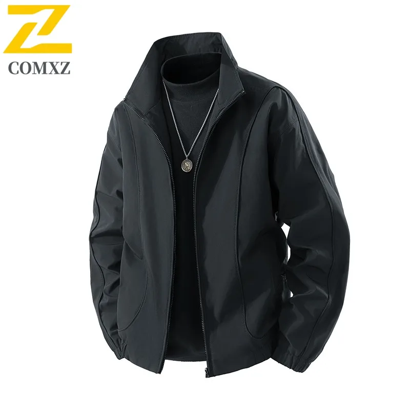 

COMXZ Men Jacket 2025 Streetwear Trendy Windproof Outdoor Adventure Camping Travel Tooling Jacket Autumn Jacket with No Hood