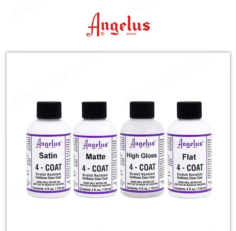 Angelus 4-COAT scratch resistant urethane clear coat 118ml Satin/Matte/Flat Leather Sneakers DIY Acrylic Paint